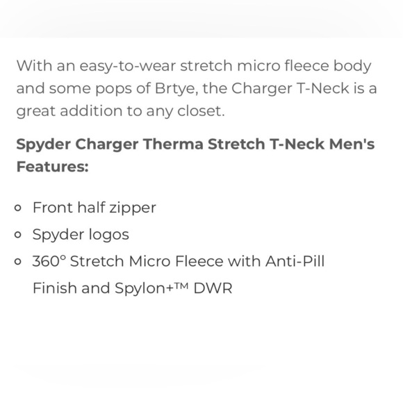 SPYDER charger pullover jacket 1/2 zip thermal long sleeve black red NEW size L - Picture 16 of 16